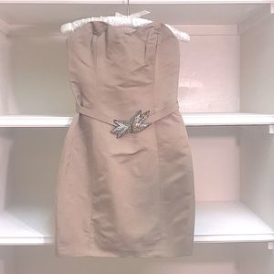 A Nina Ricci gold cocktail dress